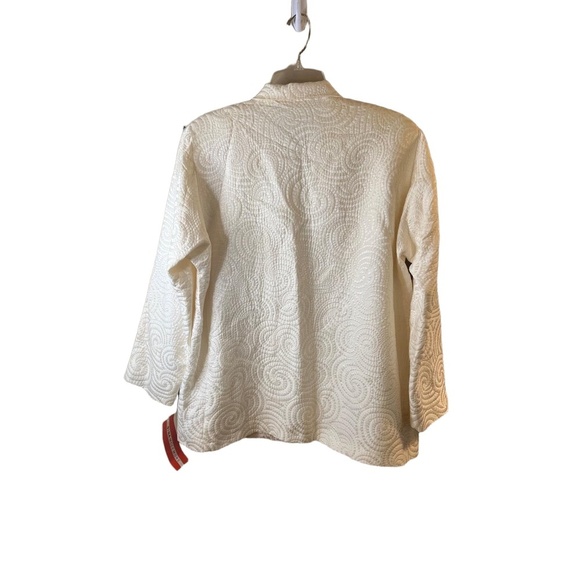 NWT Nina McLemore Off White Textured Button-Front Blazer Size 8 Kyoto USA - Picture 5 of 9